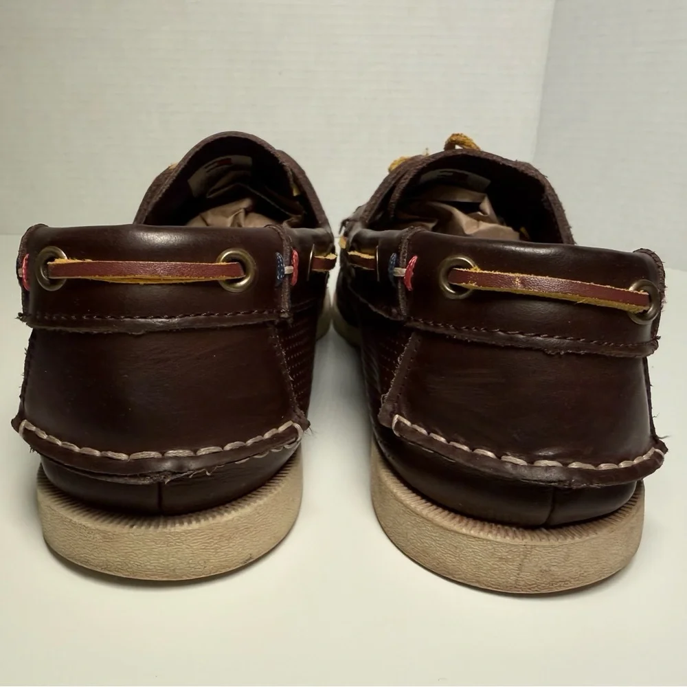 Tommy Hilfiger Bowman Apache Classic Boat Shoes Dark Brown Leather Mens Size 10